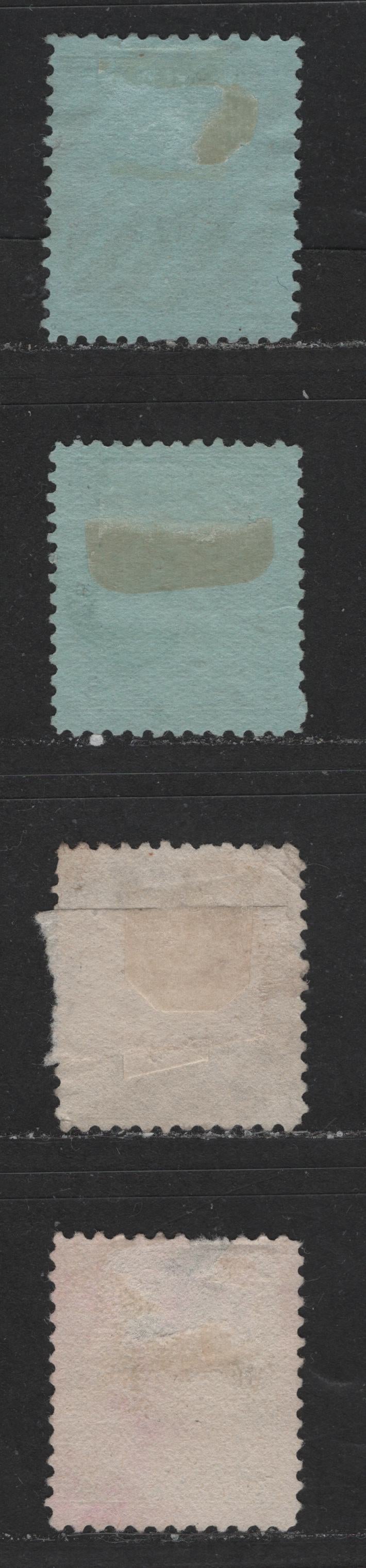 Lot 471 Canada #91, 93, 94 5c, 10c, 20 Blue On Bluish Paper, Brown Lilac, Olive Green King Edward VII, 1903-1910 King Edward VII Issue, 4 Fine & VG Used Singles Two Different Shades Of The 5c, Fine Appearance, But Most With Small Faults