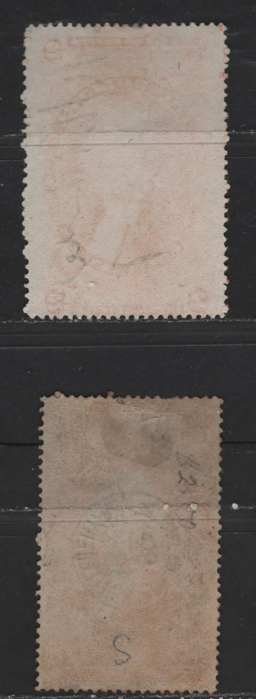 Lot 478 United States Of America #R81c, R83c $1 Dull Red & Vermilion George Washington, 1862-1871 First Revenue Issue, 2 VG Used Singles Conveyance, Probate Of Will, Perforated