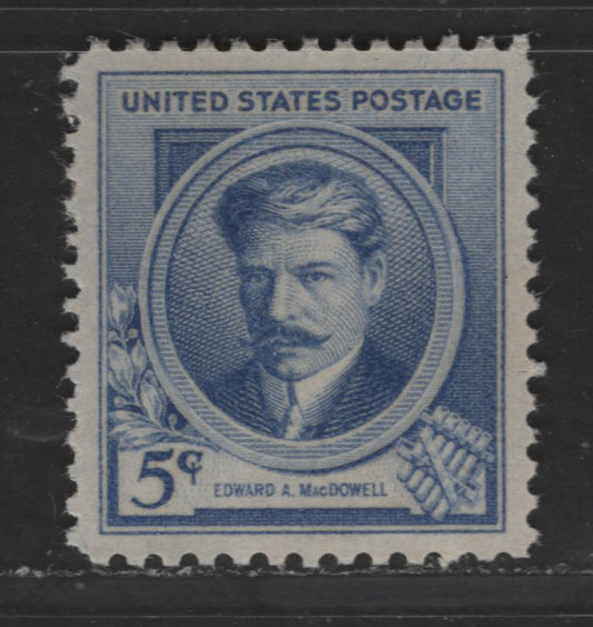 Lot 501 United States Of America #882 5c Ultramarine Edward MacDowell, 1940 Famous Americans Issue, A SUP NH Single