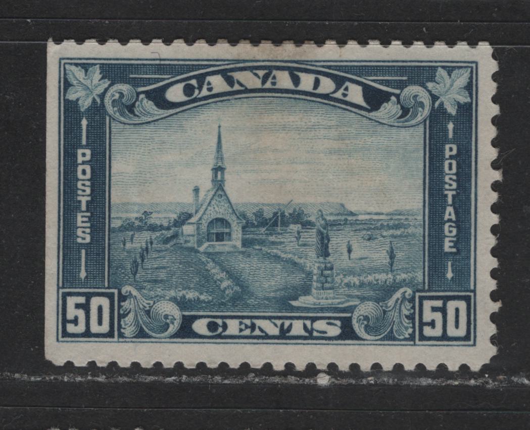 Lot 501 Canada #176 50c Dull Blue Grand Pre, 1930-1935 Arch Issue, A Fine OG Single VF Centered, But Light Stain In Area Where Hinge Was