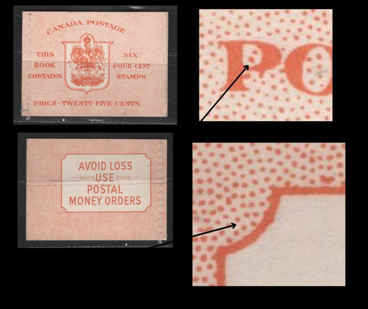 Lot 503 Canada #BK42b 4c Vermilion King George VI , 1949-1952 Postes-Postage Issue, A Fine NH Complete Booklet Pane of 6, English Covers, Harris Types IIi Ei, No Rate Page, Orange Cover