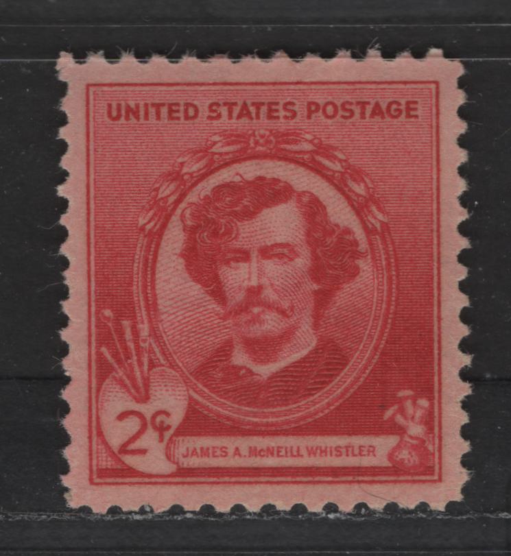 Lot 504 United States Of America #885 2c Deep Carmine Red James A. McNeill Whistler, 1940 Famous Americans Issue, A XF-SUP NH Single