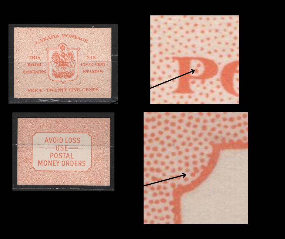 Lot 504 Canada #BK42b 4c Vermilion King George VI , 1949-1952 Postes-Postage Issue, A Fine NH Complete Booklet Pane of 6, English Covers, Harris Types IIi Eii, No Rate Page, Orange Cover