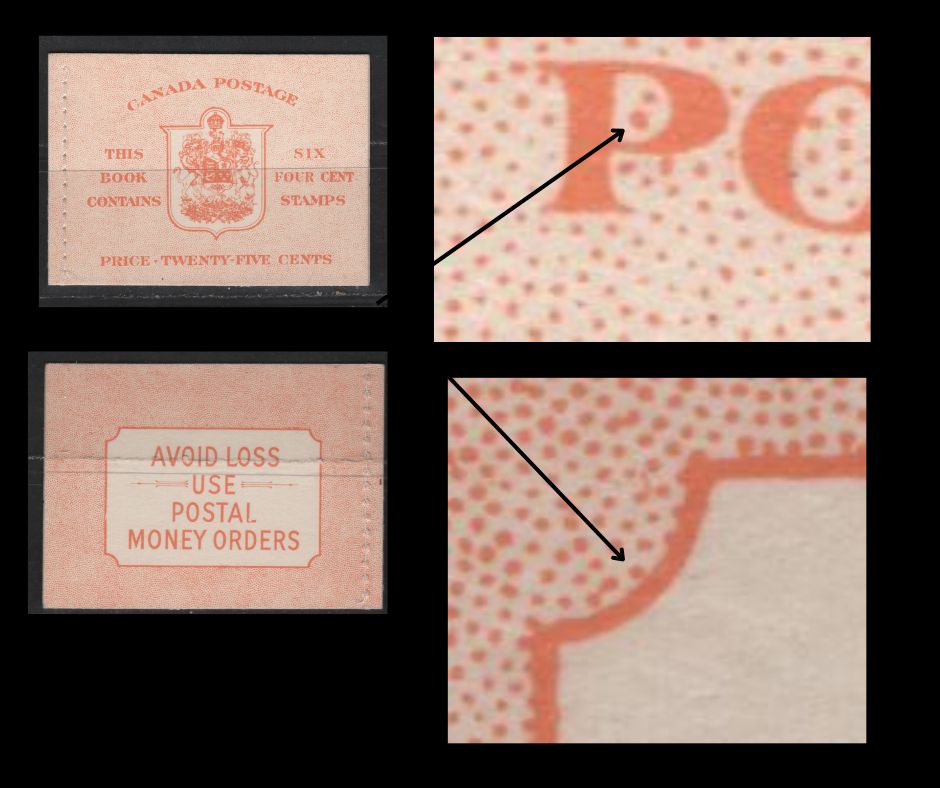 Lot 506 Canada #BK42b 4c Vermilion King George VI , 1949-1952 Postes-Postage Issue, A Fine NH Complete Booklet Pane of 6, English Covers, Harris Types IIi Eiii, No Rate Page, Orange Cover