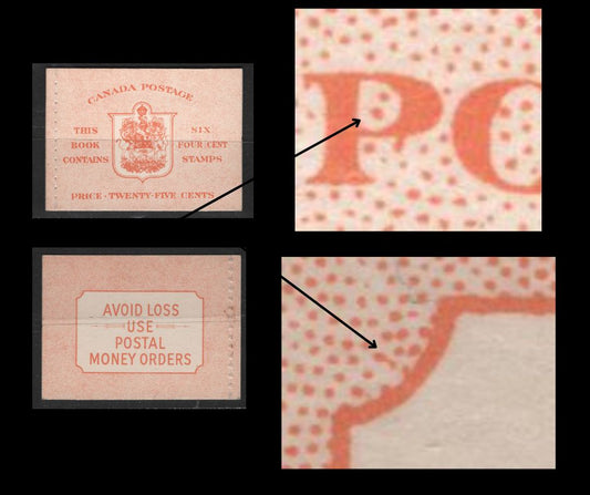 Lot 507 Canada #BK42b 4c Vermilion King George VI , 1949-1952 Postes-Postage Issue, A Fine NH Complete Booklet Pane of 6, English Covers, Harris Types IIi Eiv, No Rate Page, Orange Cover