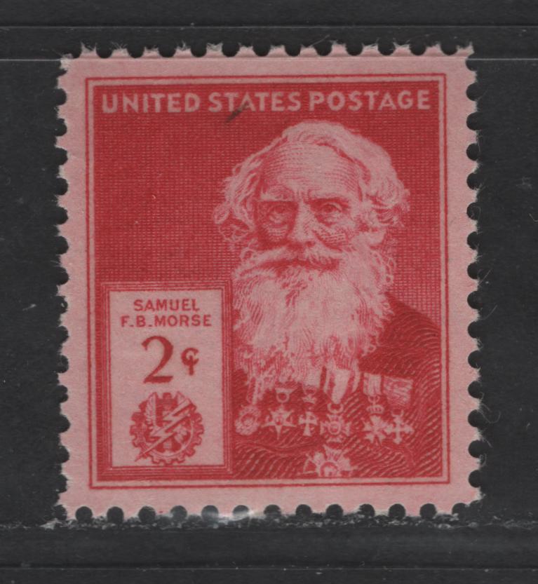 United States Of America #890 2c Carmine Red Samuel F.B Morse, 1940 Famous Americans Issue, A XFNH Single