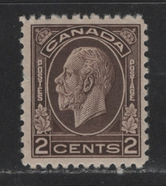 Lot 510 Canada #196i 2c Dark Brown King George V, 1932-1935 Medallion Issue, A Fine OG Single Dry Rotary Press Printing With Smooth Yellow Semi-Gloss Gum