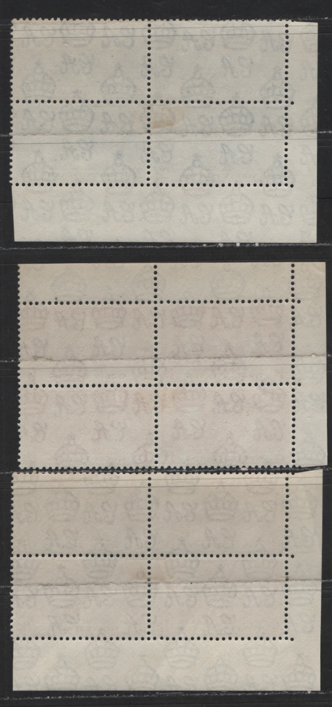 Lot 543 Virgin Islands #73-75 1d-2.5d Carmine Red - Dull Ultramarine King George VI & Queen Elizabeth, 1937 Coronation Issue, 3 VFOG/NH Corner Blocks Scarce, As Most Were Broken Up