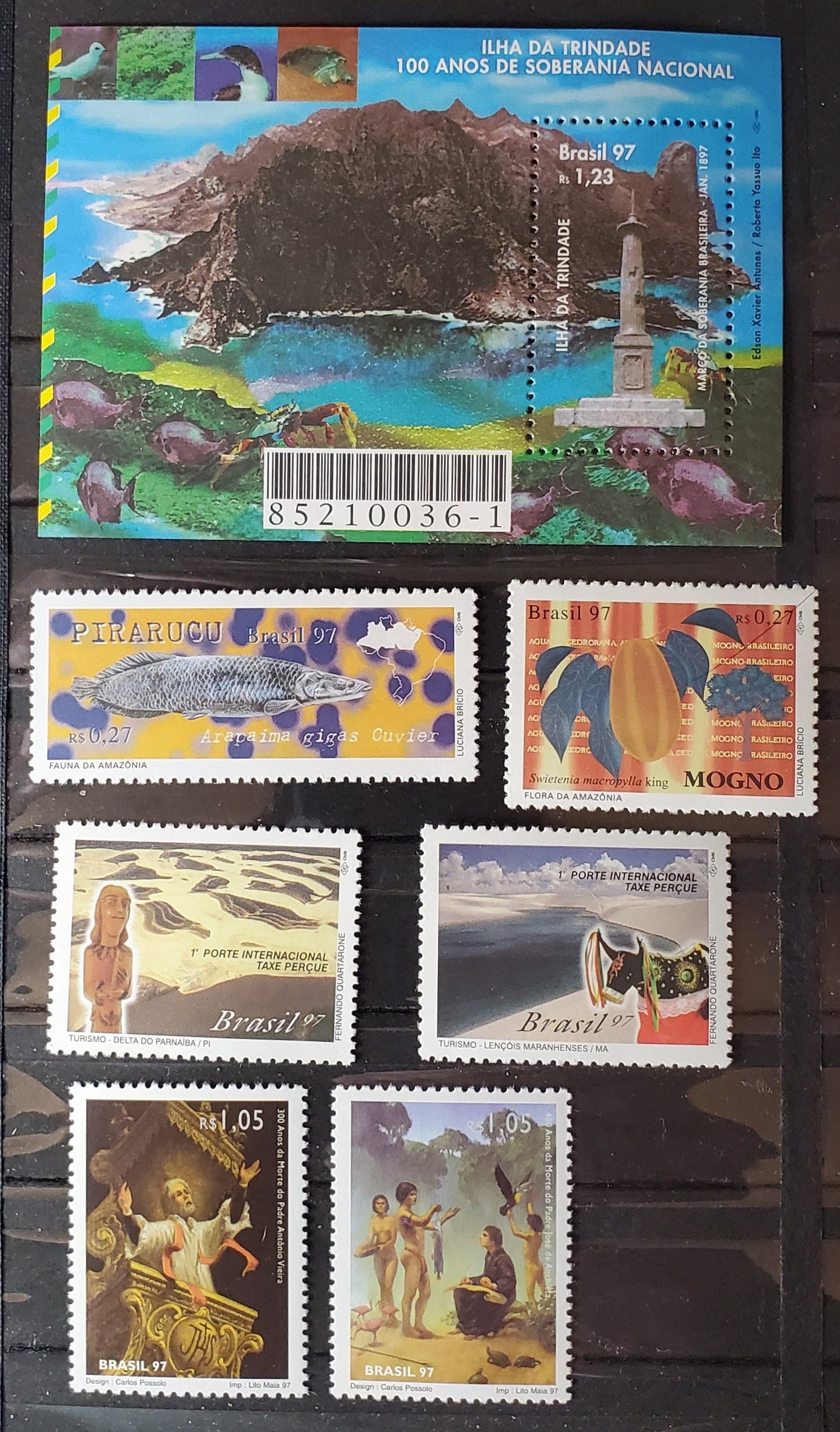 Brazil SC#2628/2642 1997 Brazilian Claim To Trinidad - Tourism Issues, 6 VFNH Singles & Souvenir Sheet, Click on Listing to See ALL Pictures, 2017 Scott Cat. $18.7