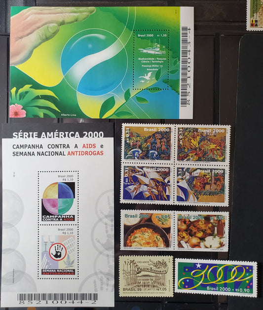 Brazil SC#2731/2755 1999-2000 Itamaraty Palace, Rio - America Issue, 2 VFNH Singles & Souvenir Sheets, A Pair & A Block of 4, Click on Listing to See ALL Pictures, 2017 Scott Cat. $16.5