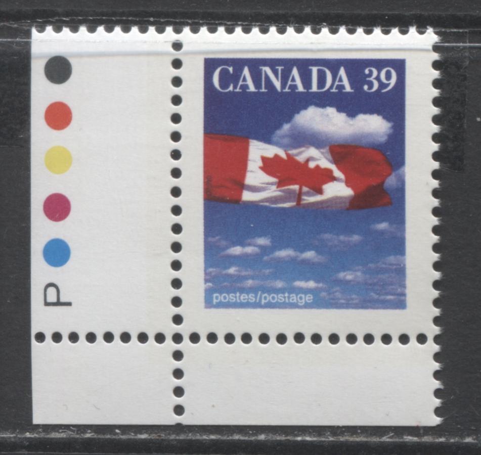 Canada #1166 39c Flag, 1988-1992 Mammal and Architecture Issue, A VFNH Example Showing Tag Residue on the Front