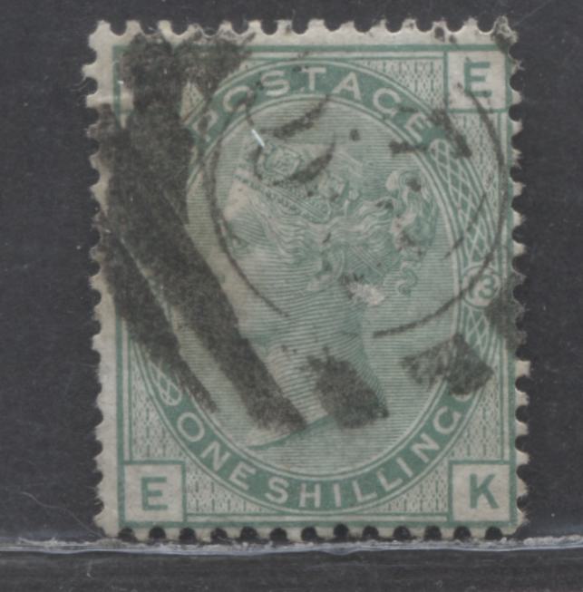 Great Britain SC#64 (SG#150) 1/- Green 1873-1880 Large Coloured Corner Letters, Plate 13 Printing, Spray Of Rose Wmk, A Very Good - Fine Used Example, Click on Listing to See ALL Pictures, Estimated Value $53