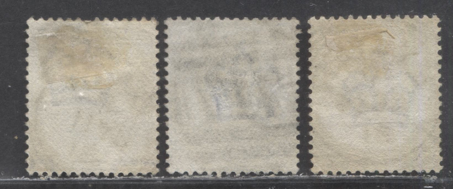 Great Britain SC#82 (SG#157) 2 1/2d Blue 1880-1883 Large Coloured Corner Letters, Plate 21, Imperial Crown Wmk, England Cancels, 3 Very Fine Used Examples, Click on Listing to See ALL Pictures, Estimated Value $34