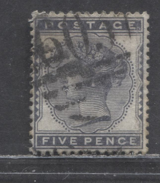 Great Britain SC#85 (SG#169) 5d Indigo 1880-1881 Postage Issue , Imperial Crown Wmk, #603 Oxford Cancel, A Fine Used Example, Click on Listing to See ALL Pictures, Estimated Value $85