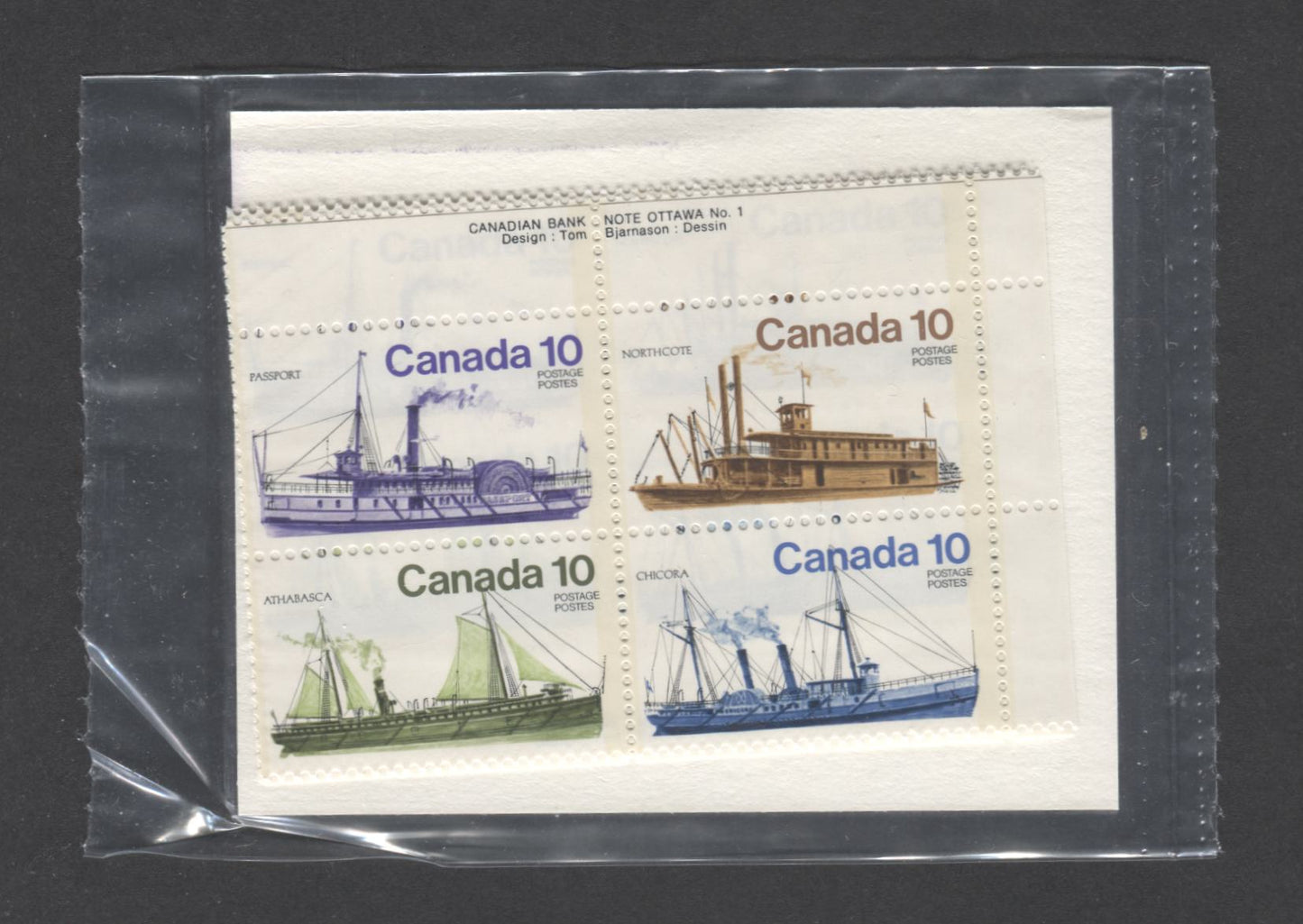 Canada #703a 10c Yellow Brown & Black - Yellow Green & Black Northcote - Athabasca, 1976 Inland Vessels, A VFNH Sealed Pack Of Plate Blocks On DF/DF Paper, Includes Constant Varieties At Pos. 10, 45 & 42, Unitrade Cat. As Blocks $22