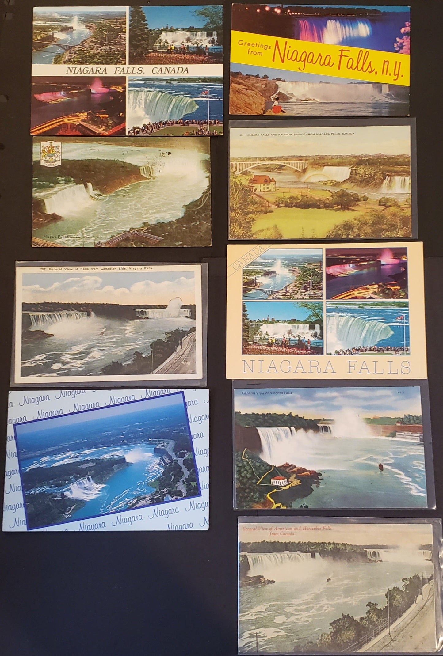 Group Of 9 Canadian Postcards Featuring Scenes From Niagara Falls, Ontario & NY. Our Estimated Value Is $9.