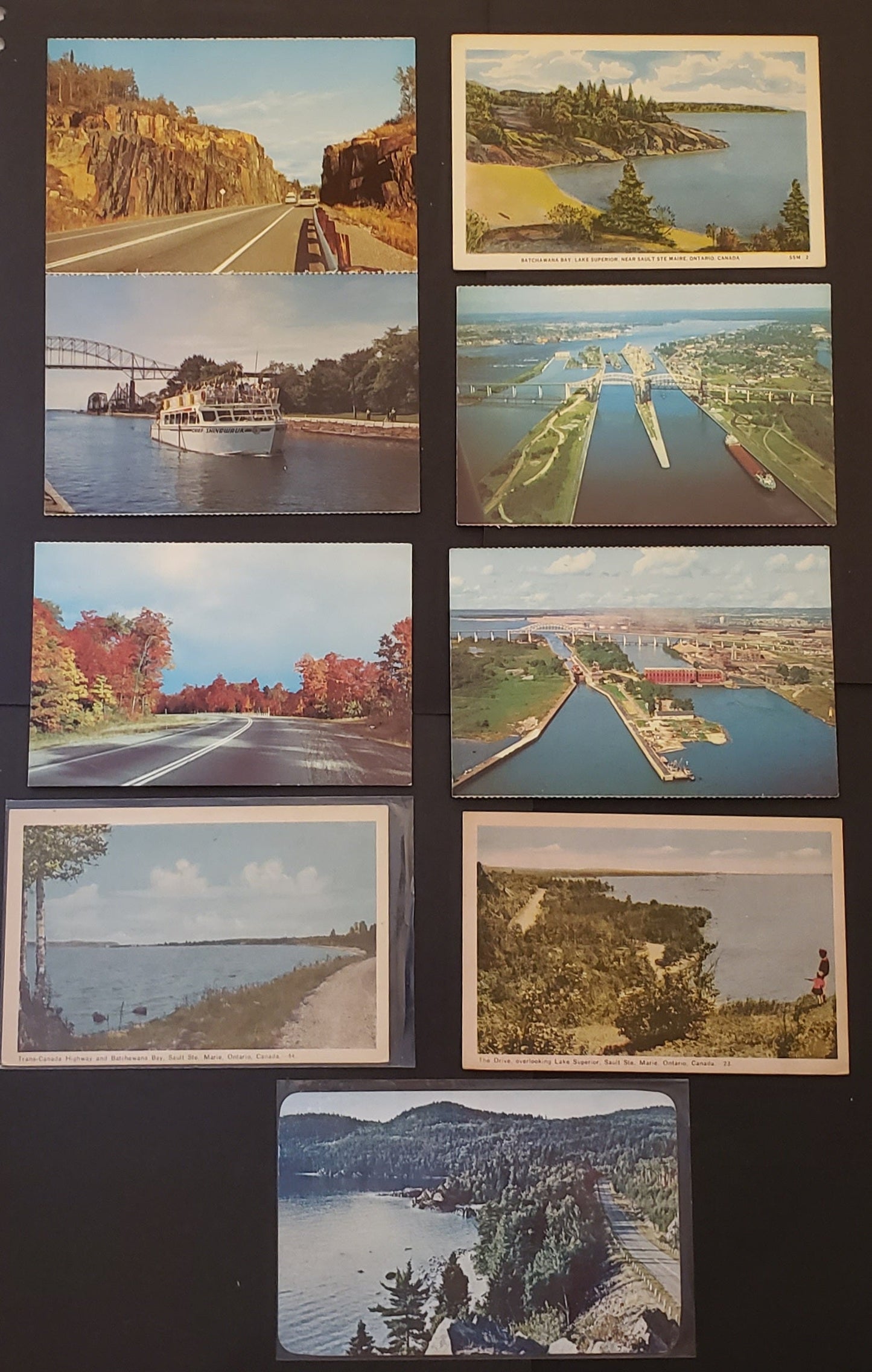 Group Of 9 Canadian Postcards Featuring Scenes Of Sault Ste. Marie, Ontario. Our Estimated Value Is $9.