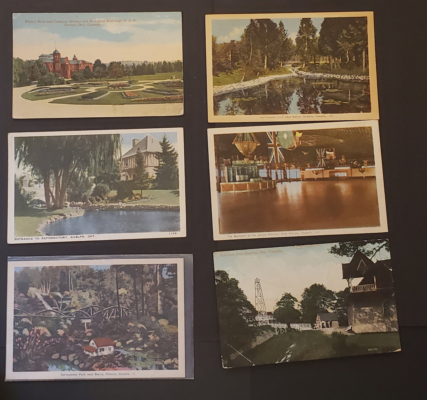 Group Of 6 Canadian Postcards Featuring Scenes Of Various Areas Of Ontario. Our Estimated Value Is $6.