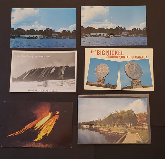 Group Of 6 Canadian Postcards Featuring Scenes Of Sudbury, Ontario. Our Estimated Value Is $6.