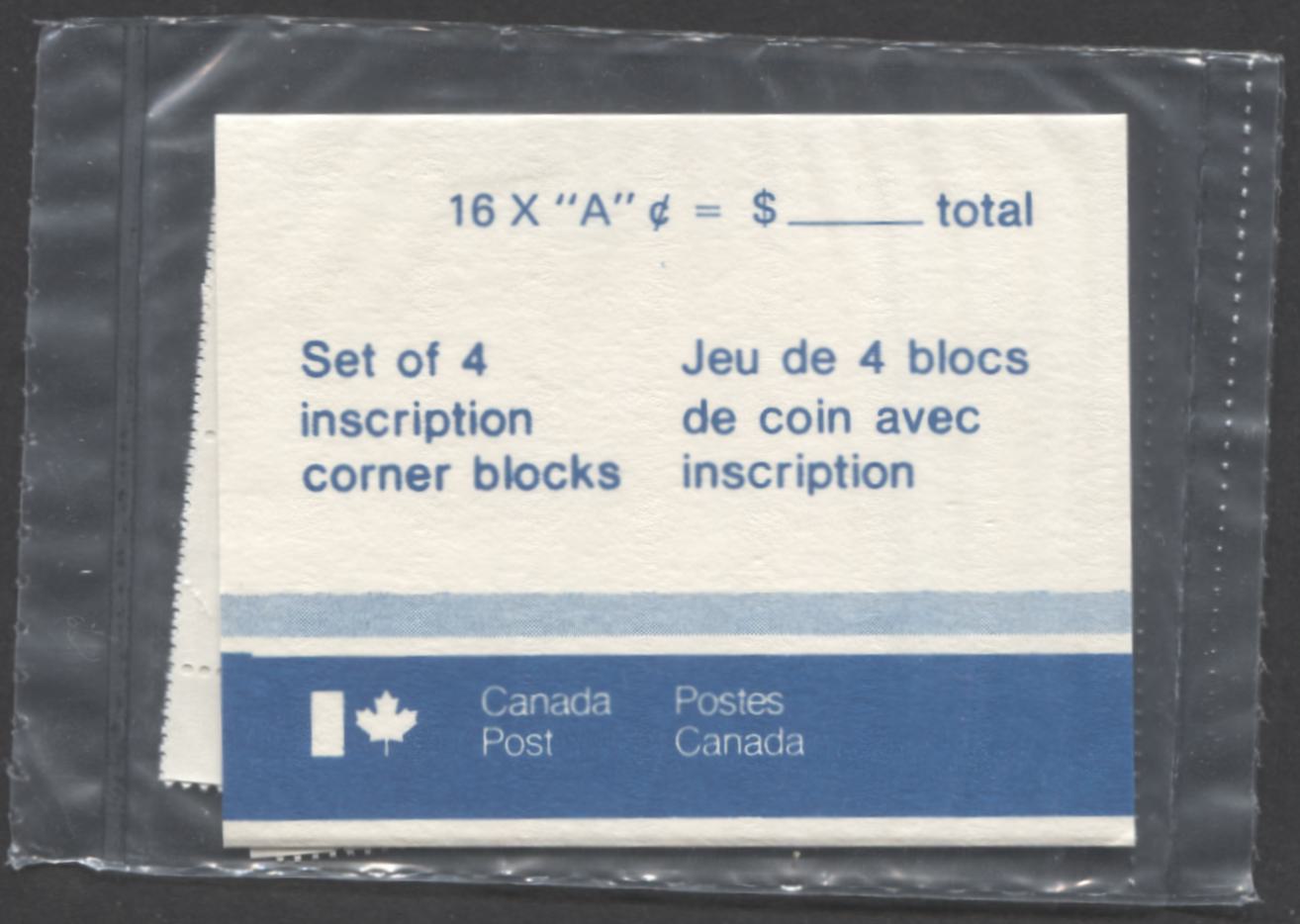 Canada #907iii A (30c) Bright Scarlet 1981  Maple Leaf Definitive Issue, Canada Post Sealed Pack of Inscription Blocks on MF-fl Coated Paper, With DF Type 4B Insert Card, VFNH, Unitrade Cat. $24