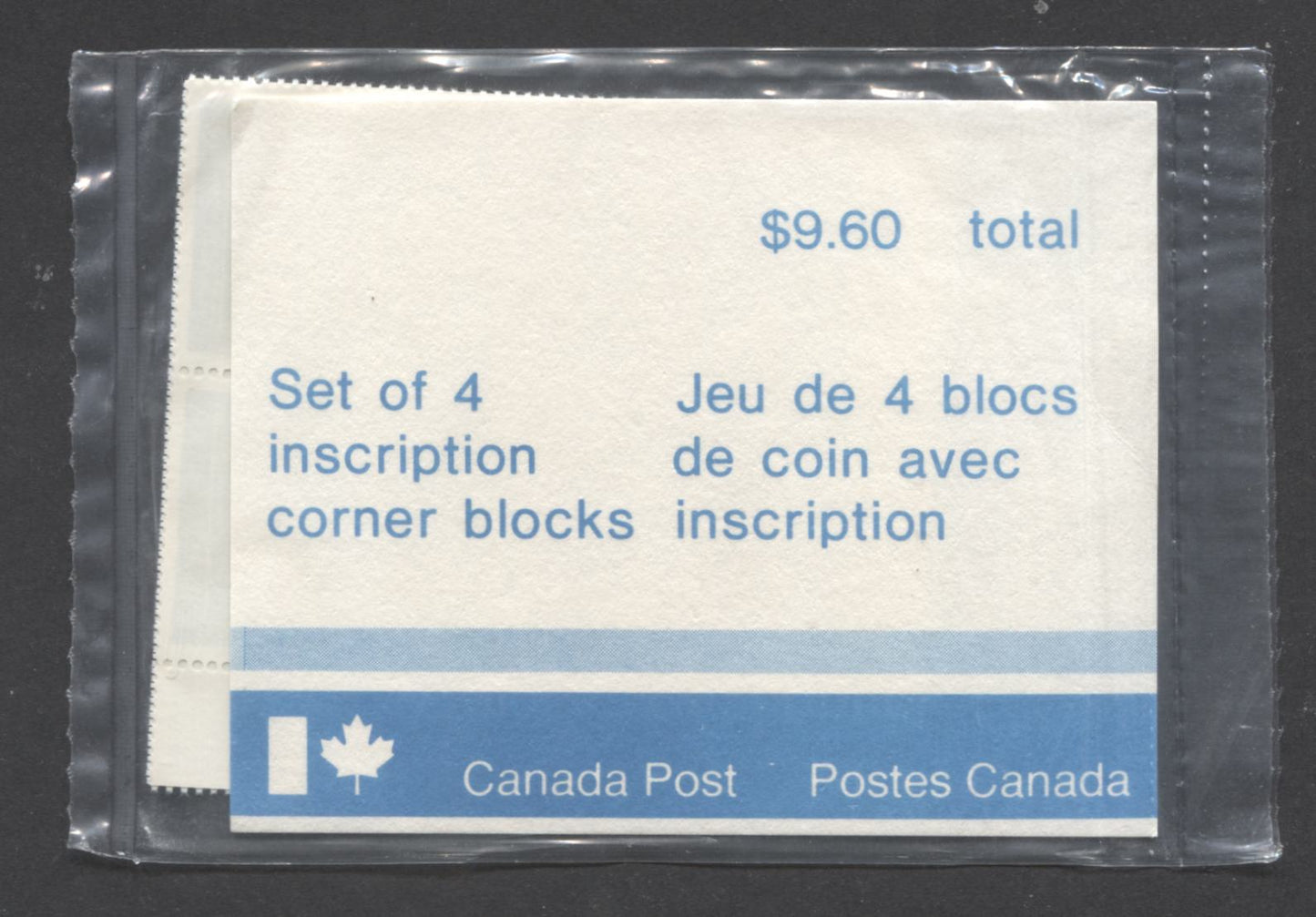 Canada #975 60c Multicoloured 1982 Christmas Issue, Canada Post Sealed Pack of Inscription Blocks on DF/DF Paper, With LF Type 4A  Insert Card, VFNH, Unitrade Cat. $26