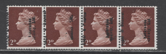 Lot 5 Great Britain 757 A VFNH 2d Maroon Type 2 Coil Strip With Private Overprint Assurance Society Ltd, Legal & General, Some Black Offset On Gum, Click on Listing to See ALL Pictures, Net. Est. $5