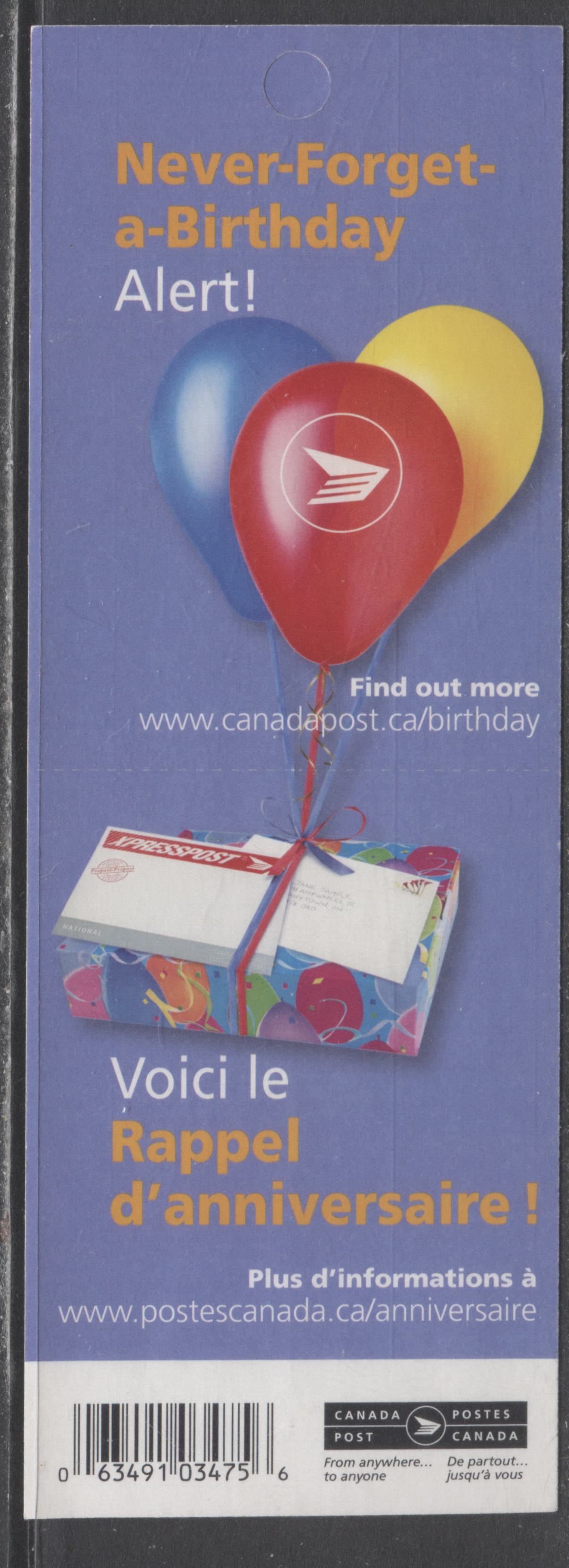 Canada #BK317a 51c Multicolored Flag Over Scenes, 2005-2006 Definitive Issues, A VFNH Booklet Of 10 On DF/MF Fasson Paper With 29 Slit Roulette $12