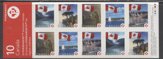 Canada #bk341 10x P(51c) Multicolored Queen Elizabeth II & Flags, 2006 Permanent Booklet, A VFNH Booklet Of 10 On DF/HF TRC Paper