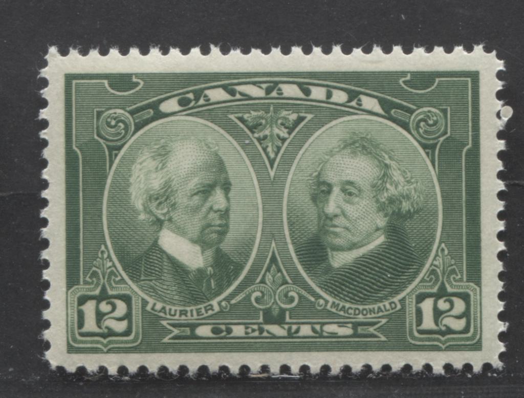 Lot 337 Canada #147 12c Green Laurier & Macdonald, 1927 Historical Issue, A VFNH Single