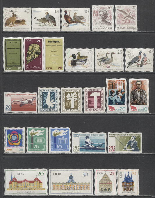 German Democratic Republic SC#985-1021 1968 Space Explorations-Buildings Issues, 34 VFNH Singles & Strip Of 3, Click on Listing to See ALL Pictures, 2017 Scott Cat. $18.05 USD