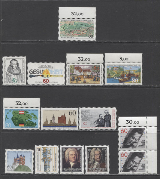 Germany SC#1426/1443 1984-1985 Commemoratives, 12 VFNH Singles, Click on Listing to See ALL Pictures, 2022 Scott Classic Cat. $18.85 USD