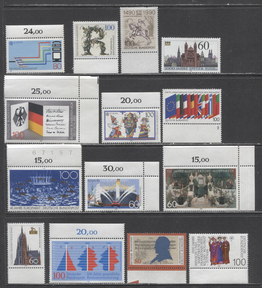 Germany SC#1552/1593 1986-1990 Commemoratives, 14 VFNH Singles, Click on Listing to See ALL Pictures, 2022 Scott Classic Cat. $20.6 USD