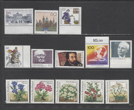 Germany SC#1620/1634 1991 Pharmacy Profession - Flowers, 14 VFNH Singles, Click on Listing to See ALL Pictures, 2022 Scott Classic Cat. $18.65 USD