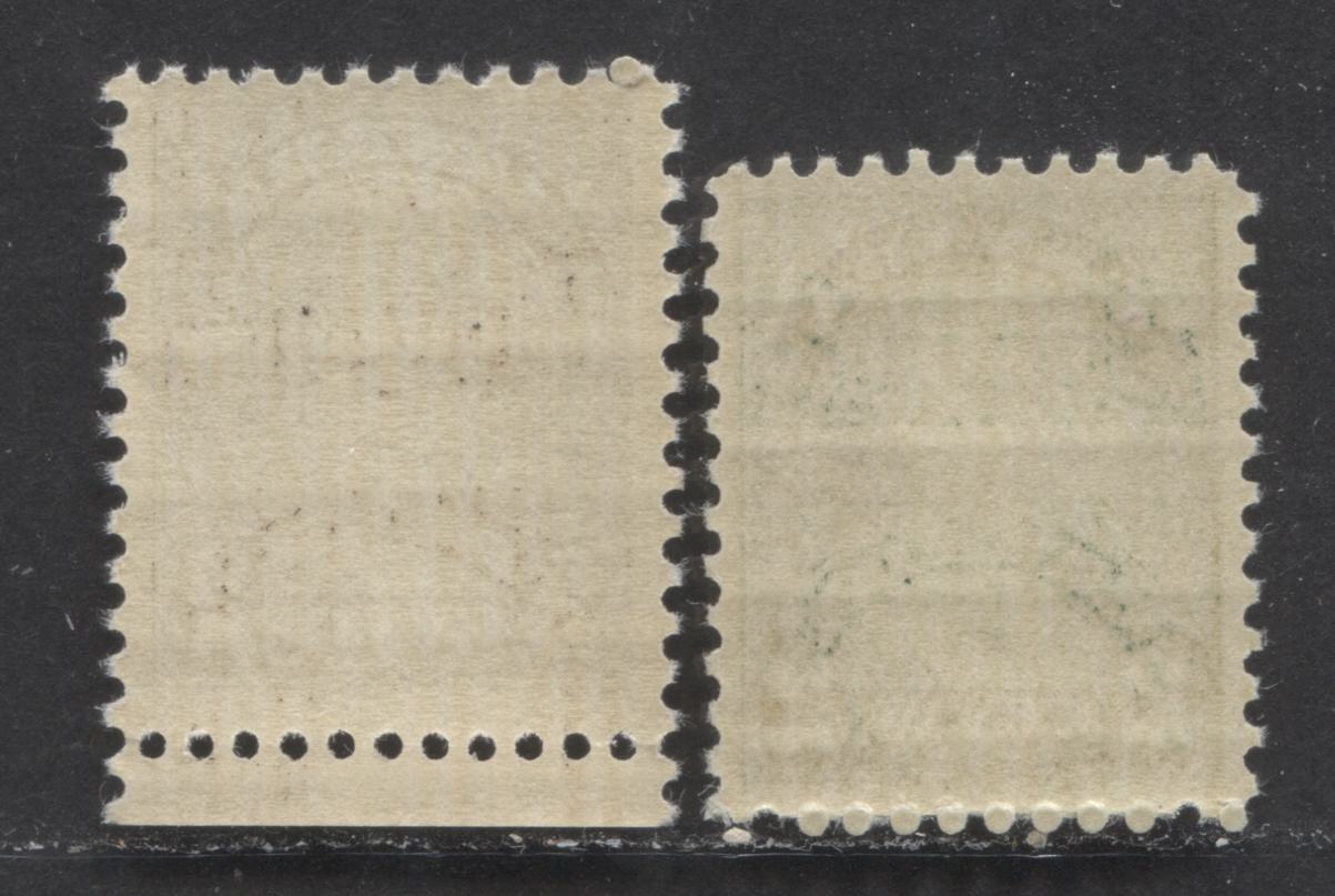 Canada #164, 166 2c Dull Green & Dark Brown King George V, 1930-1931 Arch/Leaf Issue, 2 VFNH Singles