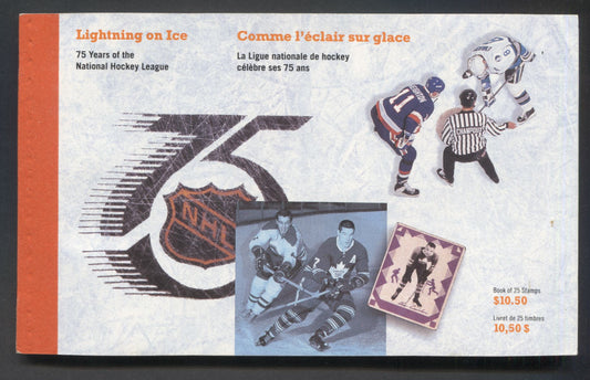 Canada #BK148 $10.50 Multicolored Lightning On Ice, 1992 NHL Issue, A VFNH Prestige Booklet