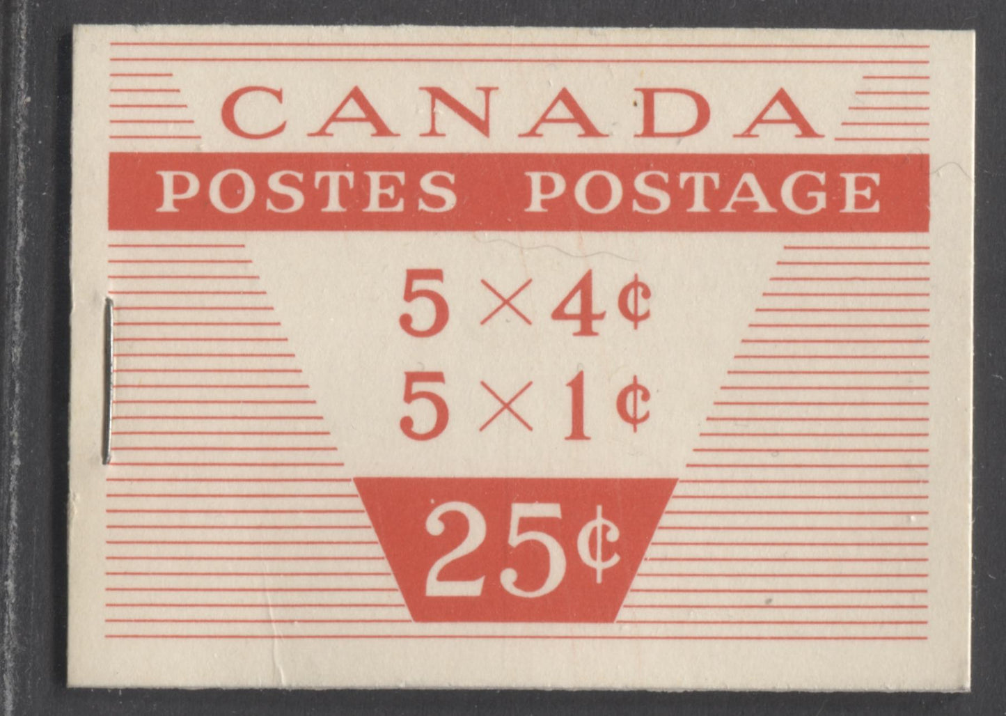 Canada #BK53c 5x4c 5x1c Brown, Carmine, 1962-1967 Cameo Issue, A VFNH Booklet With Type III Cover, "Give Stamps To Shut Ins". Both Panes DF, DF Interleaves