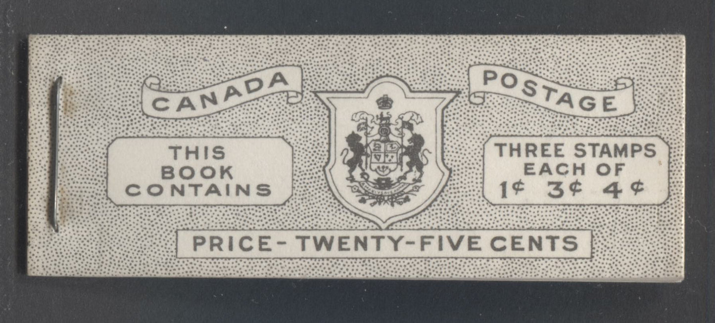 Canada #BK47 1c,3c,4c Violet Brown, Carmine Rose, Violet, 1953 Queen Elizabeth II Karsh Issue, A VFNH Booklet English, Front Cover Type IVc,  Back Cover Type Iii