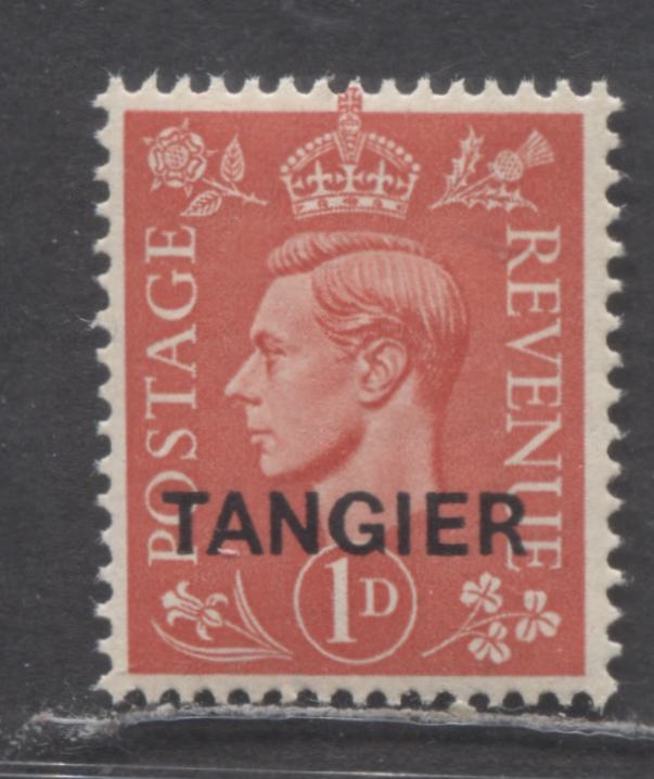 Morocco Agencies SC#522 1d Scarlet 1944-1945 Tangier Overprints On King George VI Light Background Issue, One of 2 Values Overprinted Before 1949, A VFNH Single, Estimated Value $20 USD