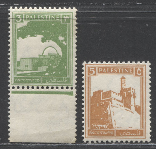 Palestine SC#64/67 1927-1942 Definitives, 2 F/VFNH Singles, Click on Listing to See ALL Pictures, 2022 Scott Classic Cat. $9.25 USD