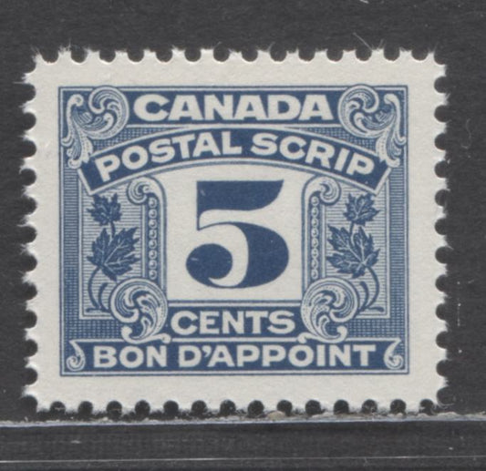 Lot 29 Canada #FPS27 5c Blue , 1967 Postal Script Issue, A VFNH Single With Larger Design Size