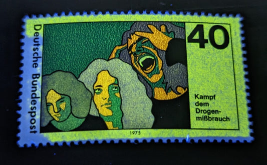 Germany SC#1200 40pf Multicolored 1975 Fight Against Drug Abuse, Missing Ll Porttion Of Tagging, A VFNH Example, Click on Listing to See ALL Pictures, Estimated Value $15 USD