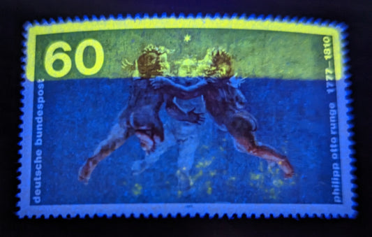 Germany SC#1254 60pf Blue & Multicolored 1977 Phillip Otto Runge, With Top Bar Tagging, A VFNH Example, Click on Listing to See ALL Pictures, Estimated Value $15 USD