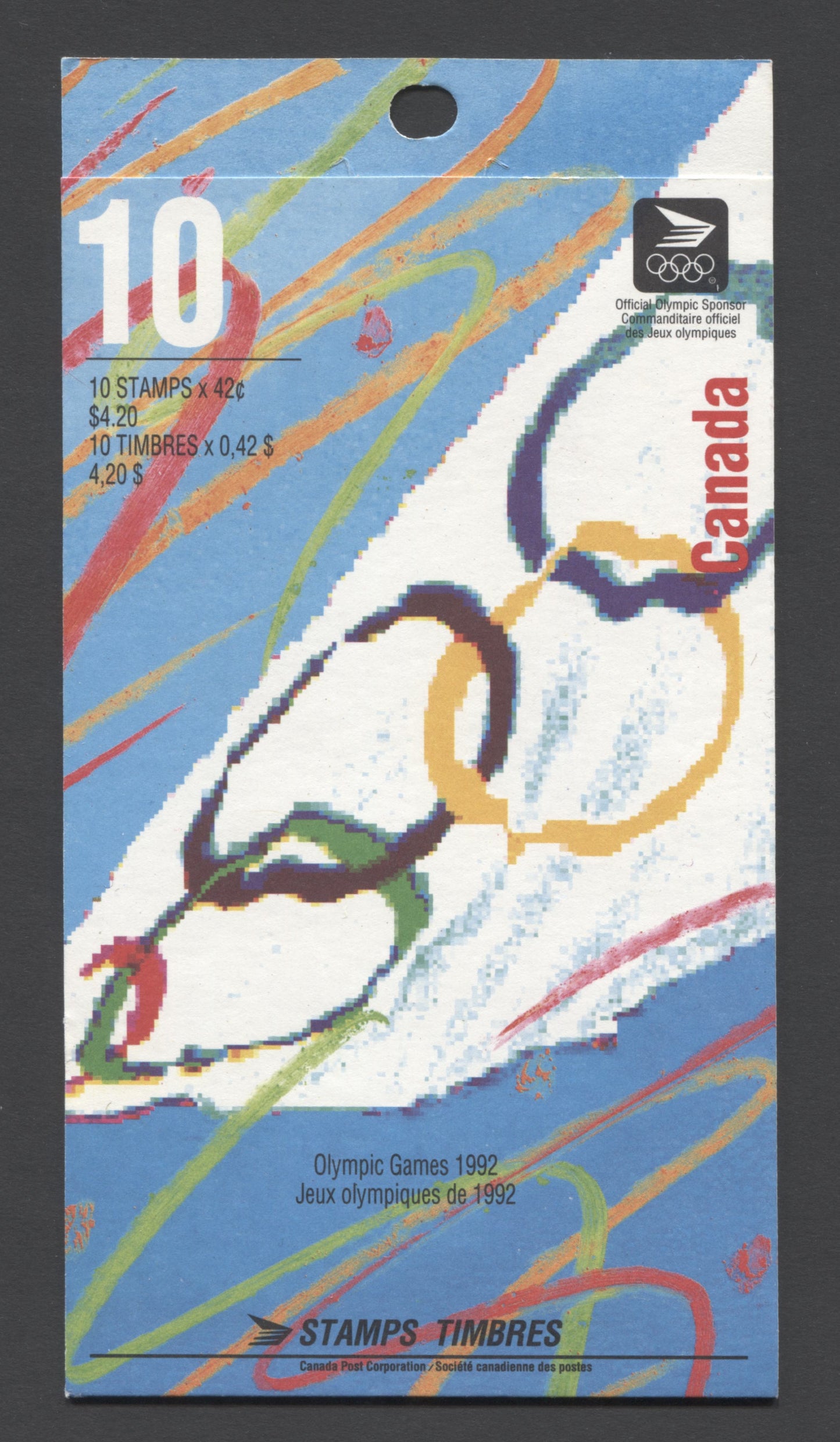 Canada #BK146a-d 1992 Summer Olympics Issue, Complete $4.20  Booklet, Harrison Paper, Dead Paper, 4 mm GT-4 Tagging