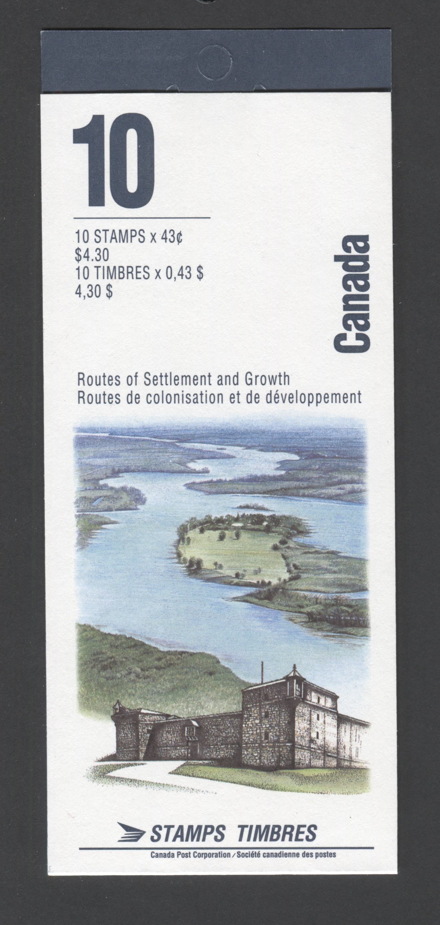 Canada #BK161a-b 1993 Heritage Rivers Issue, Complete $4.30  Booklet, Harrison Paper, Dead Paper, 4 mm GT-4 Tagging