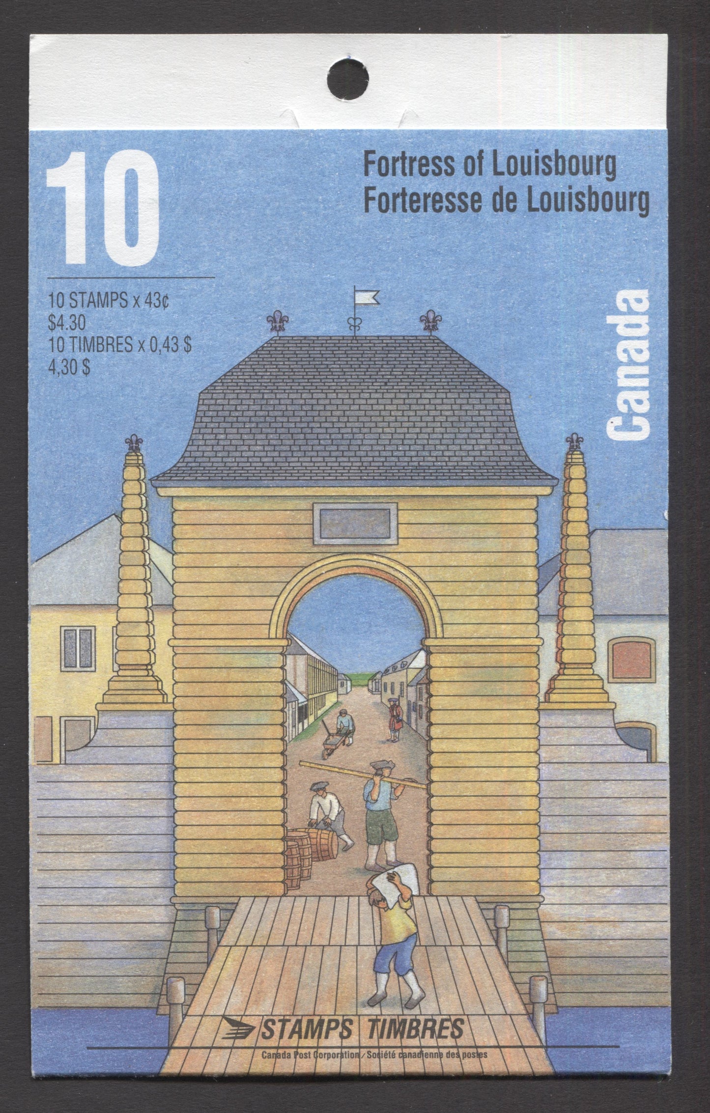 Canada #BK175a-b 1995 Fortress of Louisburg Issue, Complete $4.30 Booklet, Coated Papers Paper, Dead Paper, All Over Tagging