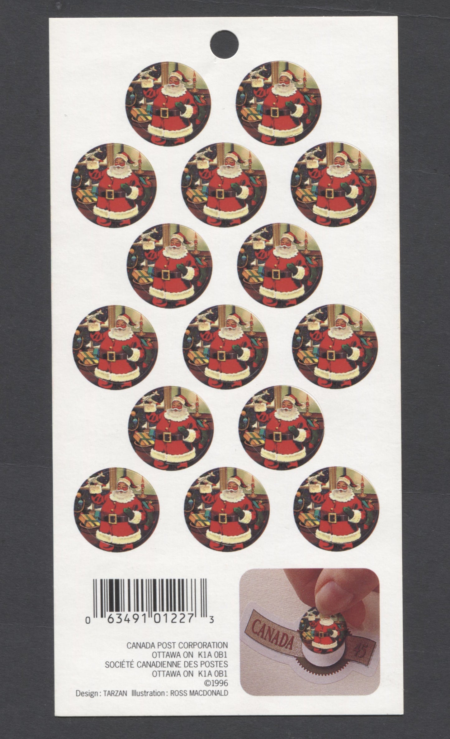 Canada #BK190a-b 1996 Greetings Issue, Complete $4.70 Booklet, Fasson Paper, Fluorescent Paper, 4 mm Tagged to Shape