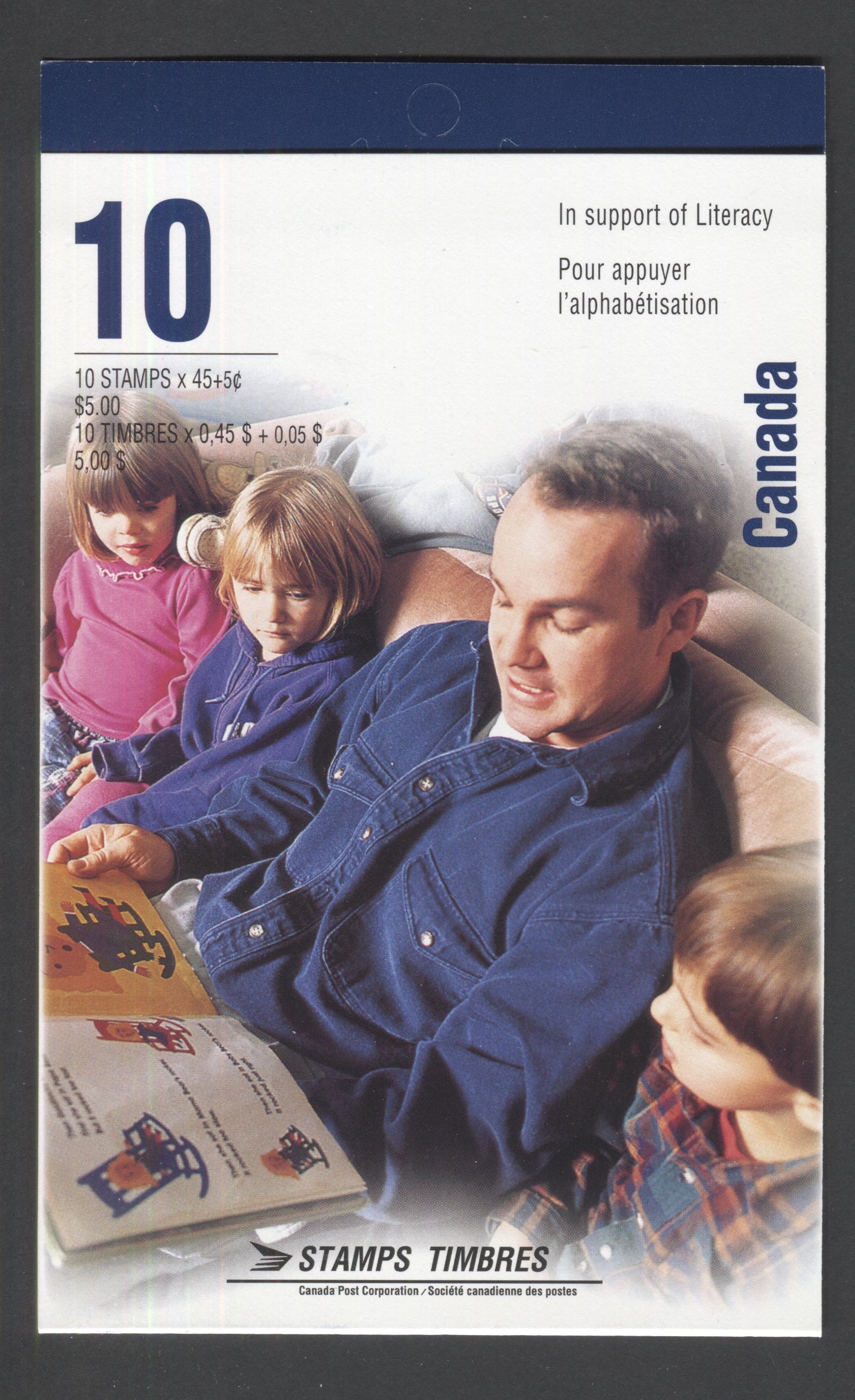 Canada #BK193a-b 1996 Literacy Issue, Complete $4.50 + 50¢ Booklet, Coated Papers Paper, Dead Paper, All Over Tagging