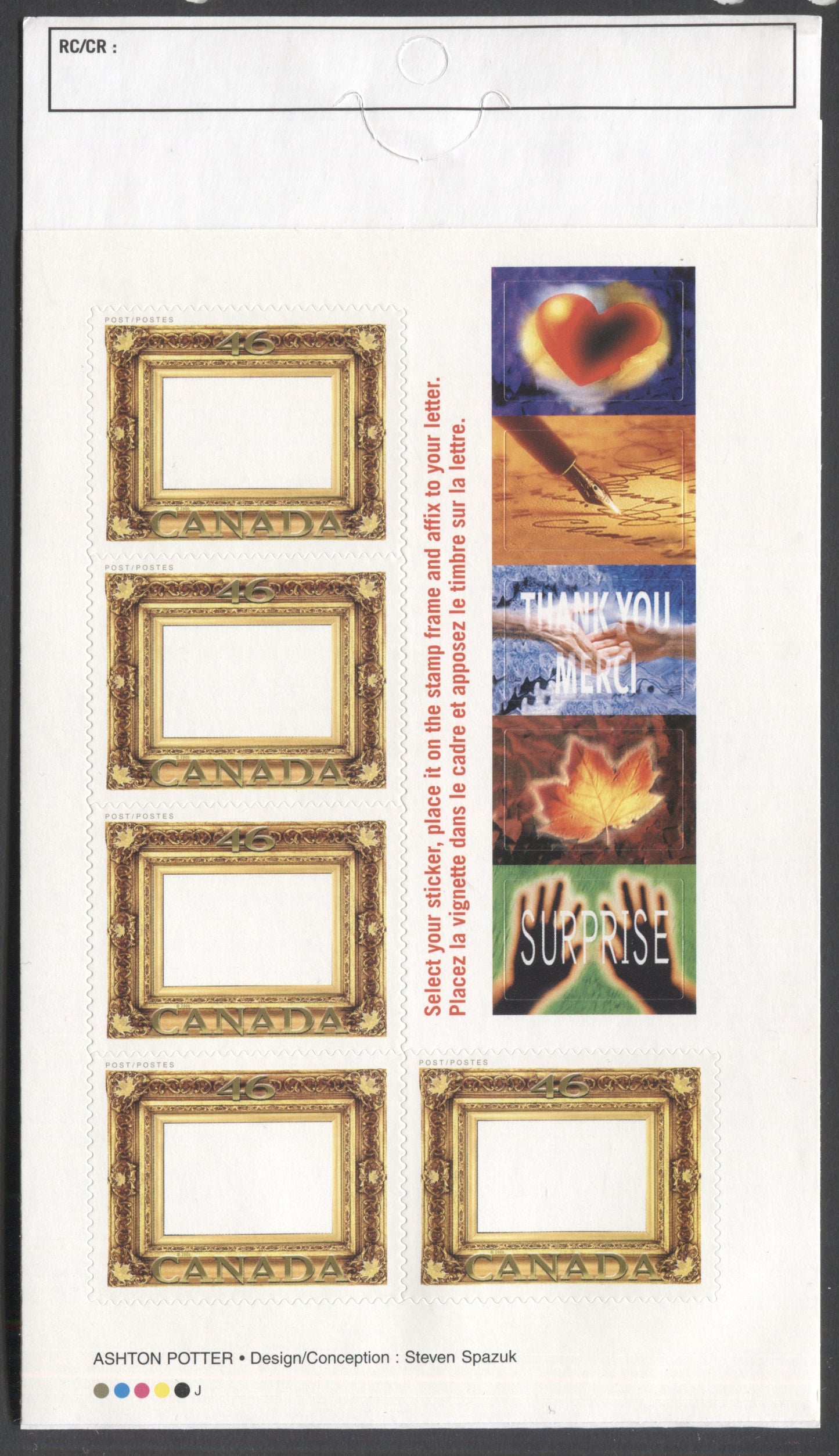 Canada #BK227a-b 2000 Picture Postage Issue, Complete $2.30 Booklet, JAC Paper, Dead Paper, 4 mm GT-4 Tagging