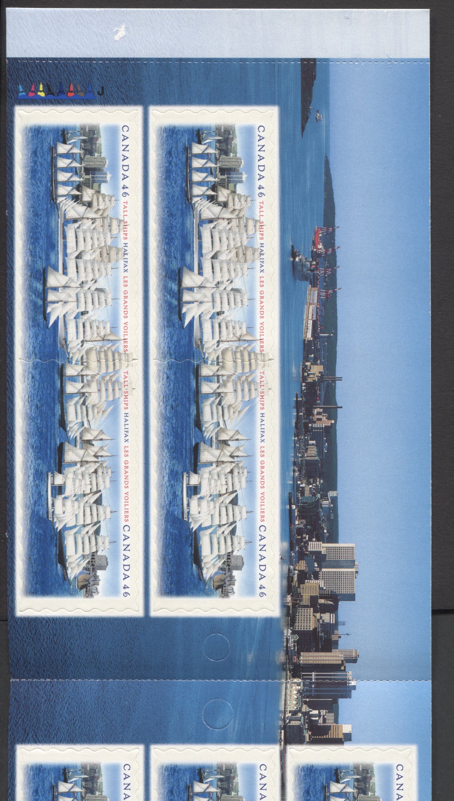 Canada #BK230a-b 2000 Tall Ships Visit Issue, Complete $4.60 Booklet, JAC Paper, Dead Paper, 4 mm GT-4 Tagging