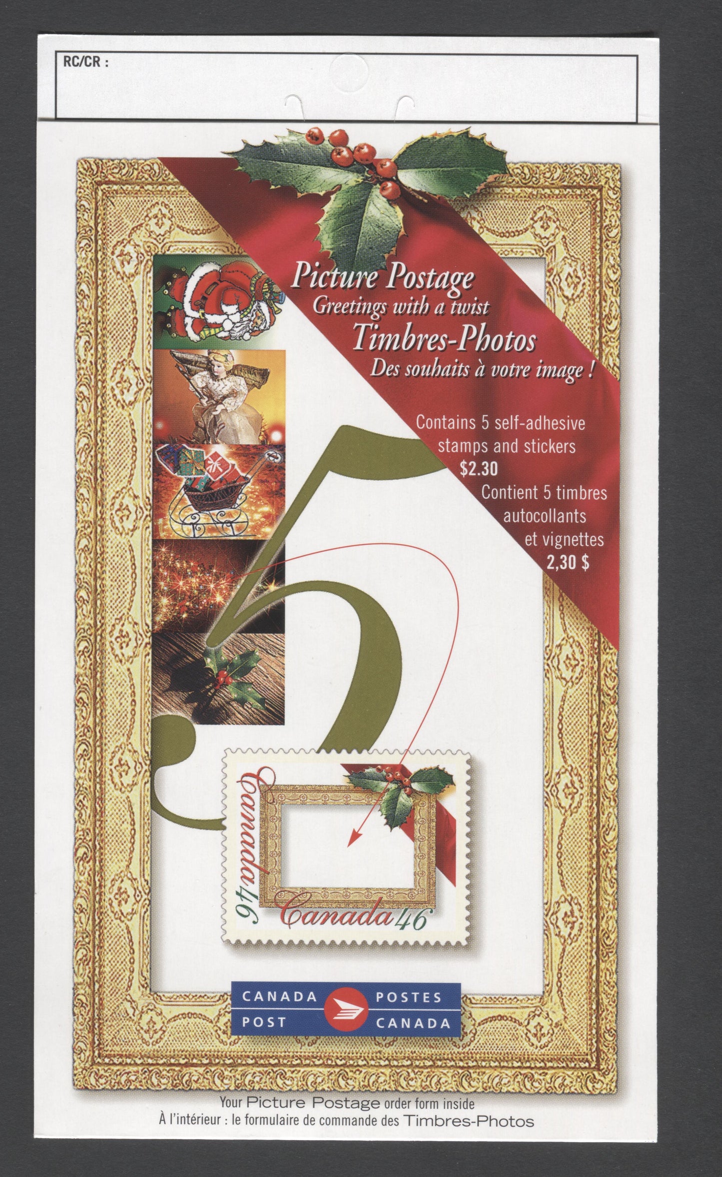 Canada #BK232a-b 2000 Christmas Picture Postage Issue, Complete $2.30 Booklet, JAC Paper, Dead Paper, 4 mm GT-4 Tagging